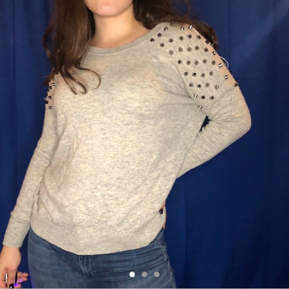 Studded Grey Sweater Sweewe